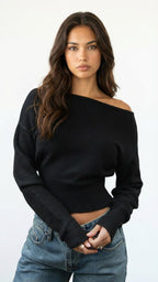 Classic Off-Shoulder Knit Top