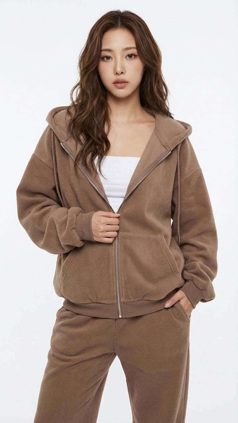 Campus Plush Oversized Zip Hoodie