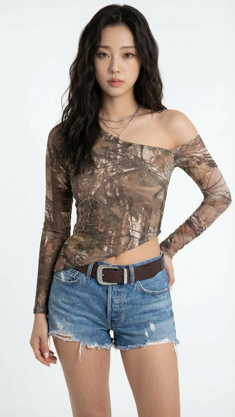 Cowgirl Camo Long Sleeve Top