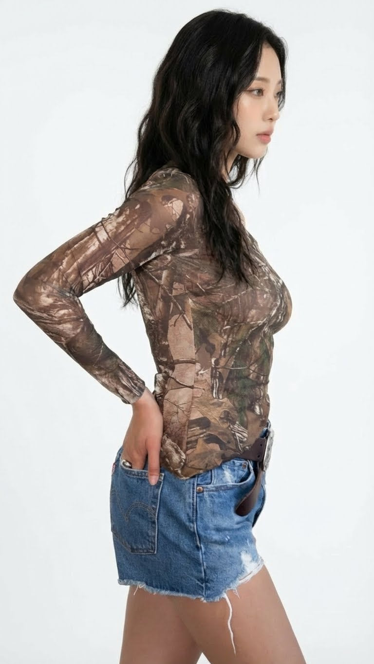 Cowgirl Camo Long Sleeve Top