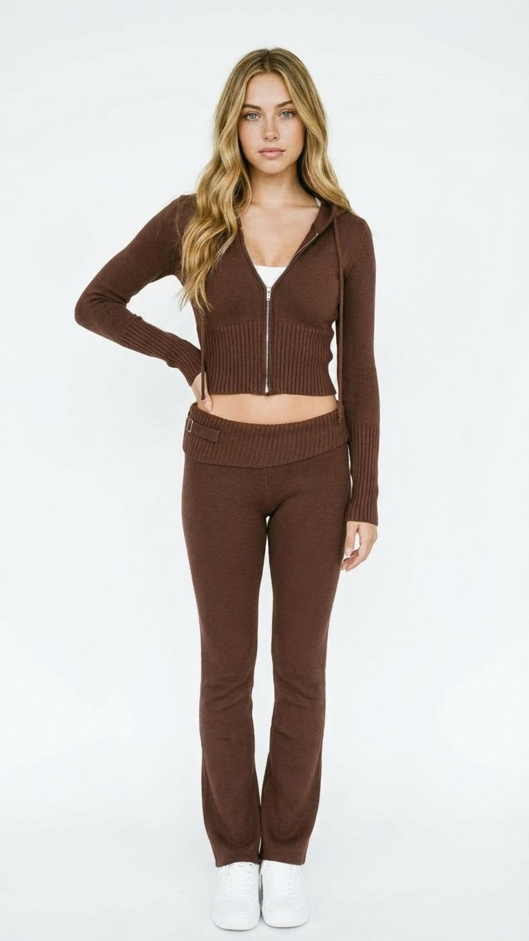 Cropped SoftZip Hoodie & Lounge Set